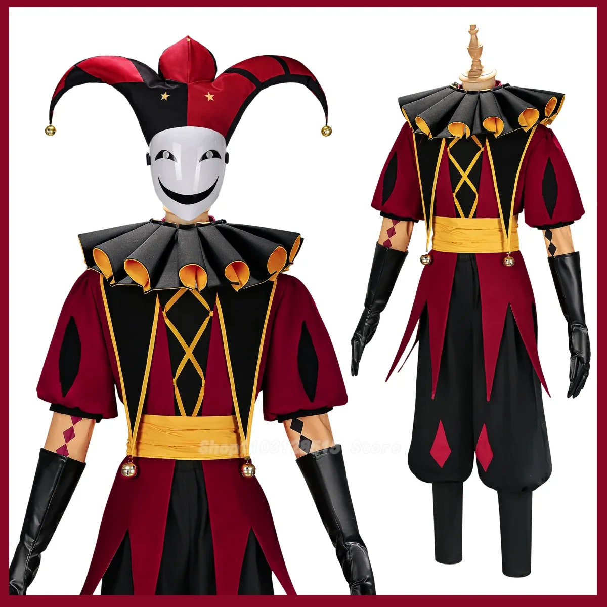 Women'S Red Accessories - Fantasia de Cosplay de Palhaço Pierrot