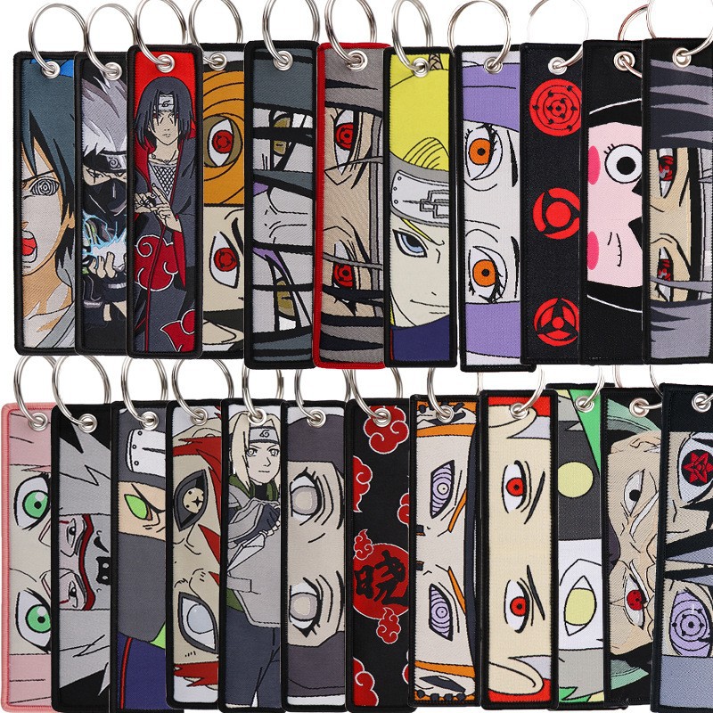 Women Accessories Sale - Chaveiros Bordados de Anime Naruto, Etiquetas