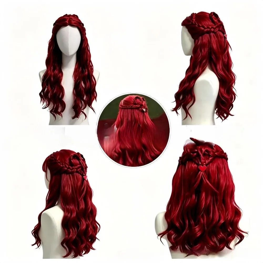 Peruca Sintética Longa e Cache - Women'S Red Accessories avaliação e preço