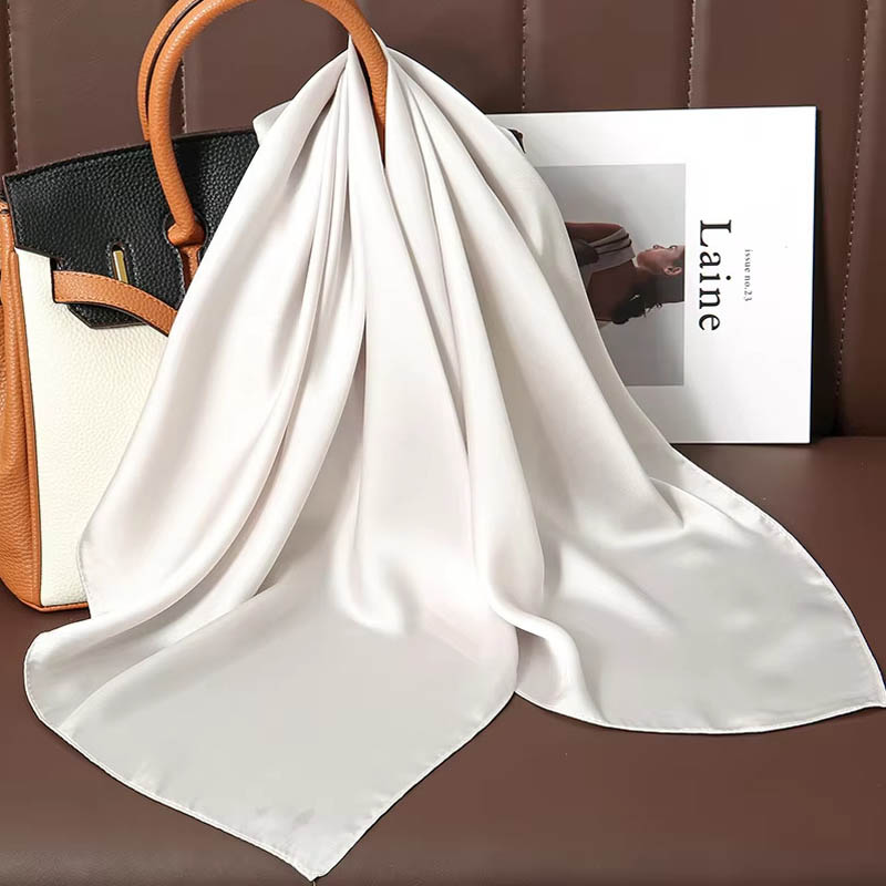 Luxo cor sólida lenço quadrado - Silk Scarf Square avaliação e preço