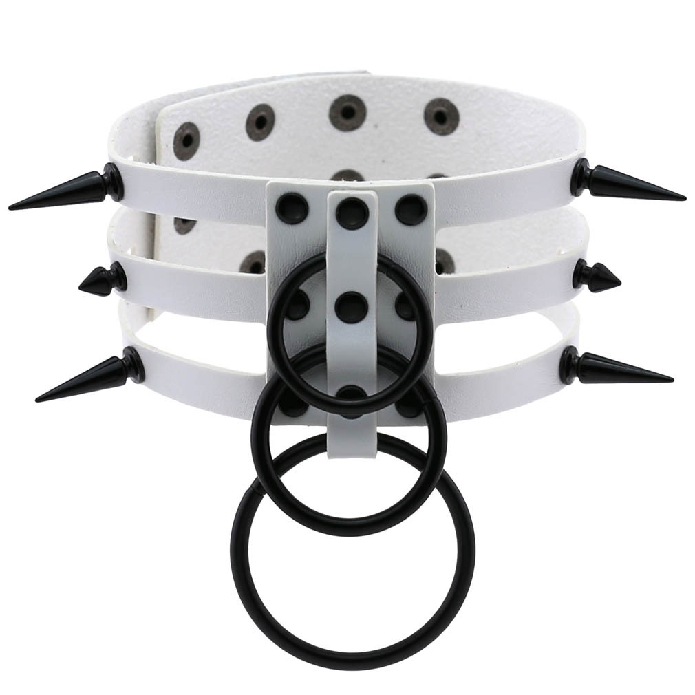 Colar gargantilha de couro pre - Women'S Emo Accessories avaliação e preço