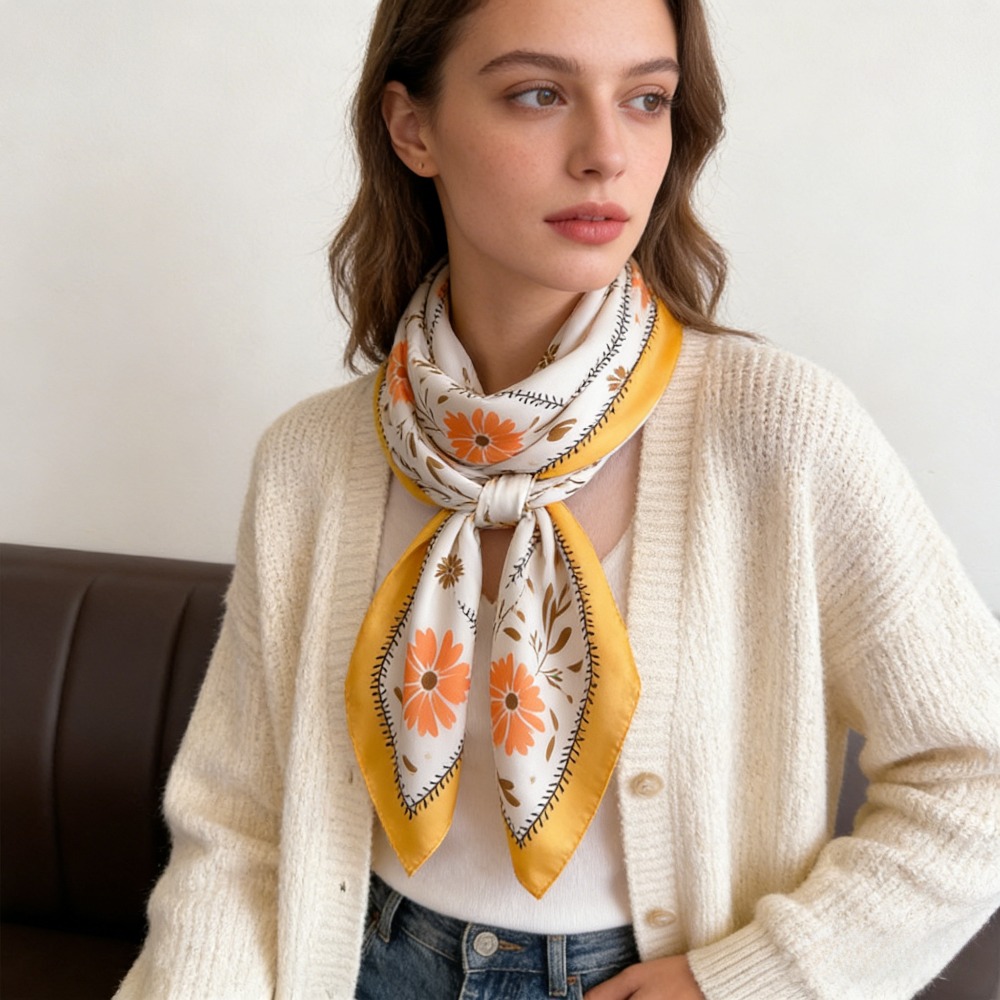 1 Peça de Lenço de Seda Estamp - Silk Scarf Square avaliação e preço