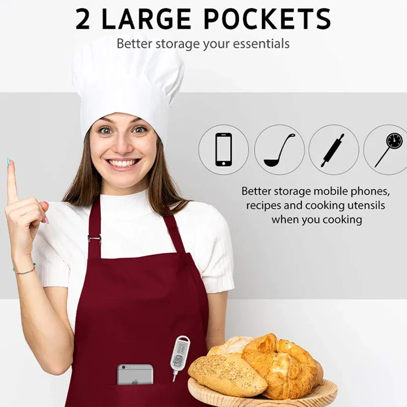 Avental de chef chapéu serviço - Women Kitchen Accessories avaliação e preço